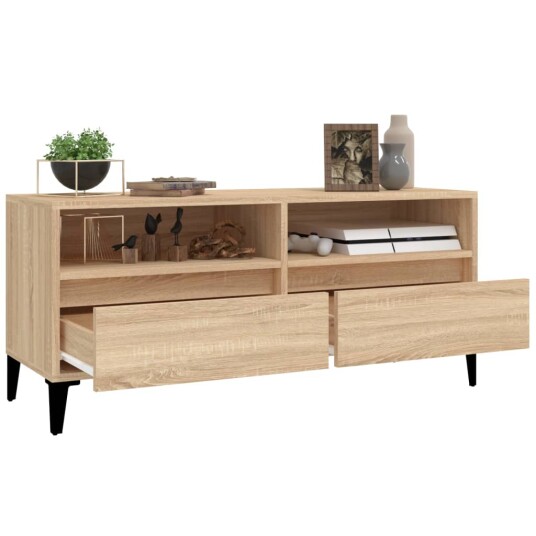 vidaXL TV-benk sonoma eik 100x34,5x44,5 cm konstruert tre