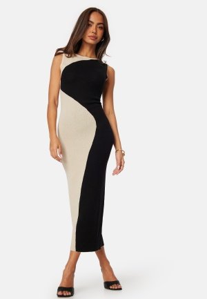 BUBBLEROOM Sleeveless Color Block Dress Black XL