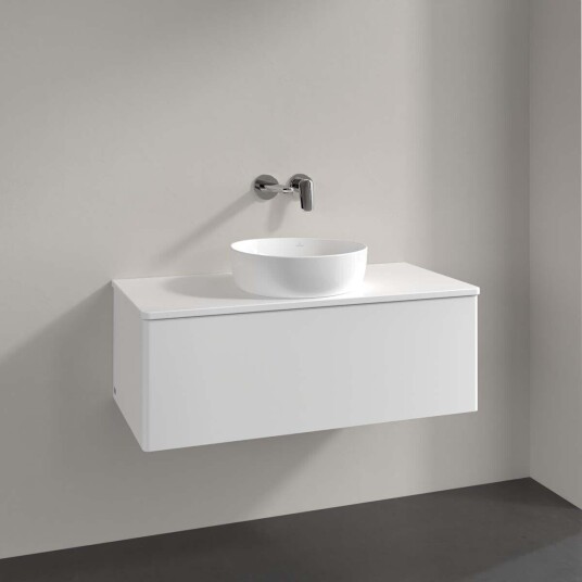 Villeroy & Boch Antao Servantskap med 1 skuff 100x50x36 cm u/lys Hvit Matt Villeroy & Boch Antao Servantskap med 1 skuff 100x50x36 cm u/lys Hvit Matt