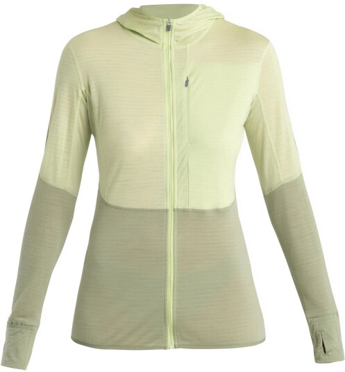 Icebreaker Women's Merino 200 Realfleece™ Descender Long Sleeve Zip Hoodie Glazen/Lichen/Cb M