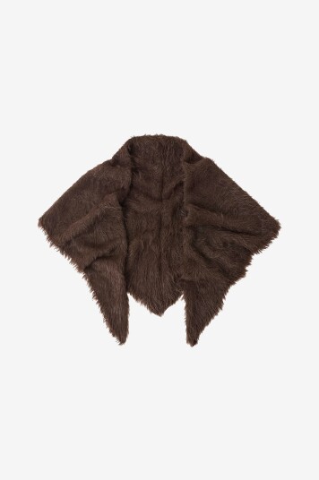 Gina Tricot Skjerf Hairy Triangle Brun