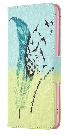 INCOVER Samsung Galaxy S24 Ultra Flip Deksel i Kunstkinn med Lommebok og Trykk - Fjær med fugler