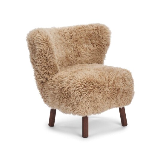 Natures Collection Emily Lounge Chair Langhåret Honning Valnøtt