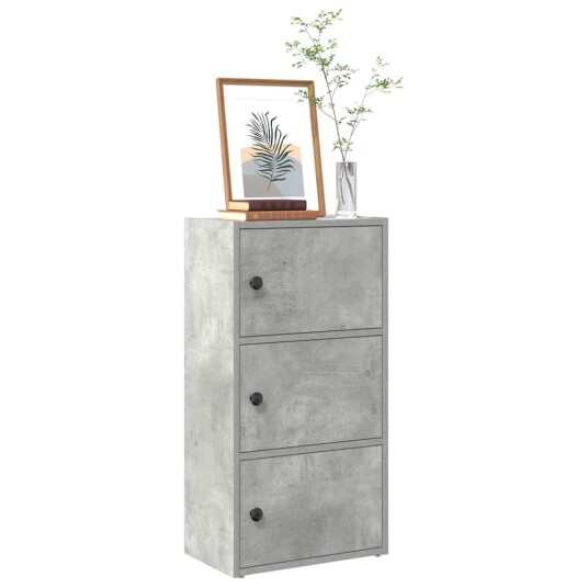Bokhylle betonggrå 40x24x77 cm konstruert tre