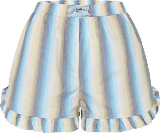 Ganni Multicolour Ombre Stripe Ruffle Shorts Multi/patterned 34