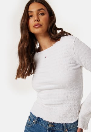 TOMMY JEANS Slim Smock Tee YBR White S TOMMY JEANS Slim Smock Tee YBR White S