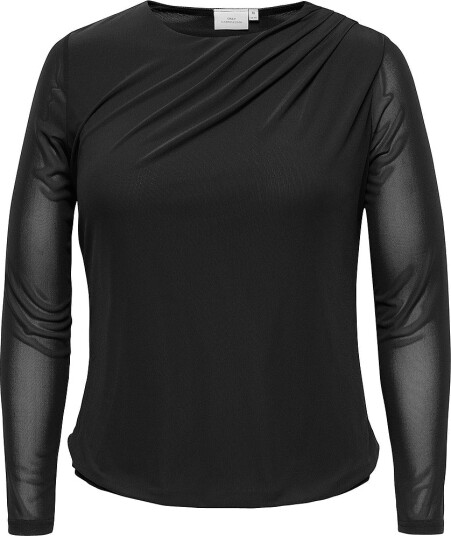 Only Carmakoma Topp Carsara L/S Mesh Top Jrs Svart Only Carmakoma Topp Carsara L/S Mesh Top Jrs Svart