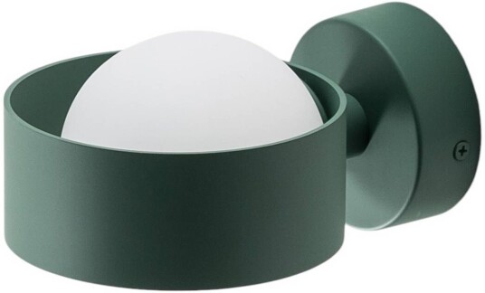Argon Vegglampe Mado av glass og stål grønn