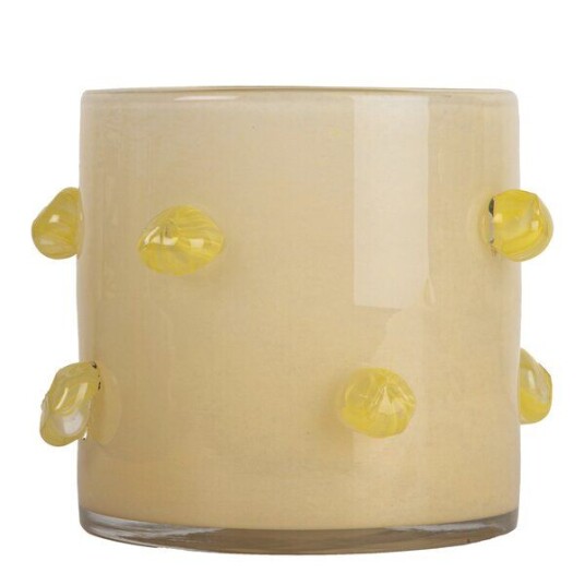 Byon Arlo Lysestake Munnblåst Glass 15 cm Gul