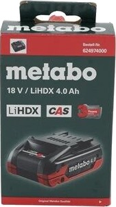 Metabo 18V 4Ah LiHDX Lithium-Ion Batteri i Sort/Rød Metabo 18V 4Ah LiHDX Lithium-Ion Batteri i Sort/Rød
