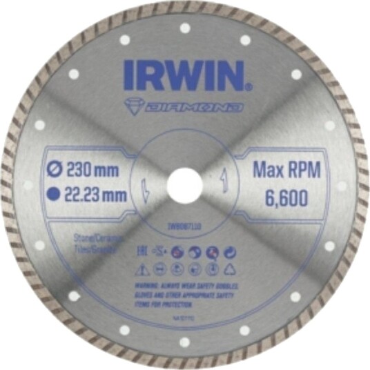 Irwin IW8087110 Diamantblad for vinkelsliper, 230mm x 22,23mm (For stein og fliser)