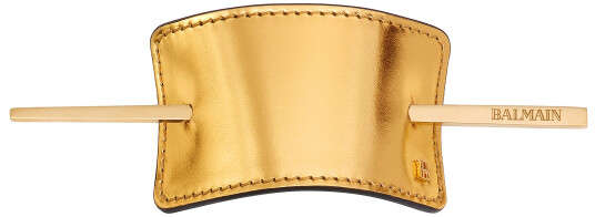 Balmain Hair Barrette Leather Gold Balmain Hair Barrette Leather Gold