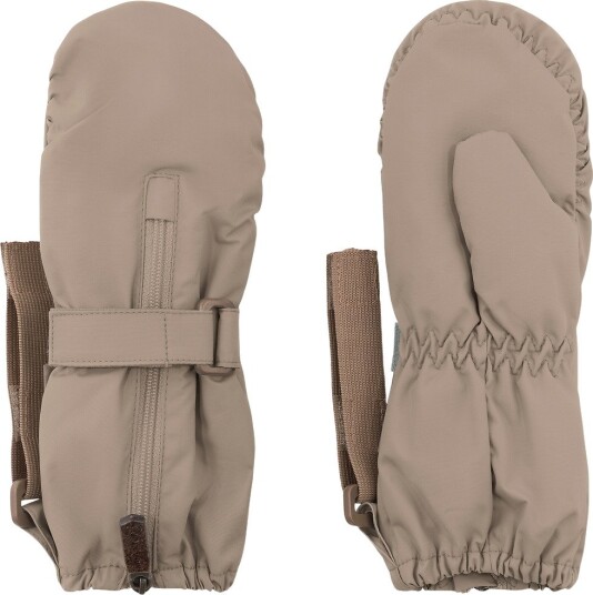 MINI A TURE Matcesar Fleece Lined Mittens   Beige   18/24M
