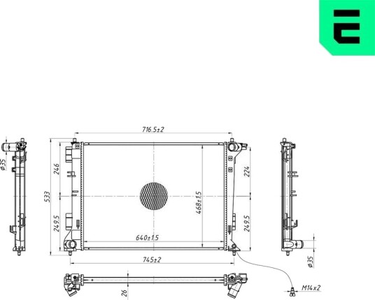 ERA 673548 Radiator motorkjøling ERA 673548 Radiator motorkjøling