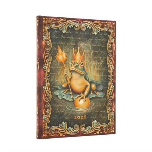 2026 The Brothers Grimm Frog Prince (Fairy Tale Collection) Midi 12 month Verso Hardcover Flexi Dayplanner 2026 (Elastic Band Closure)