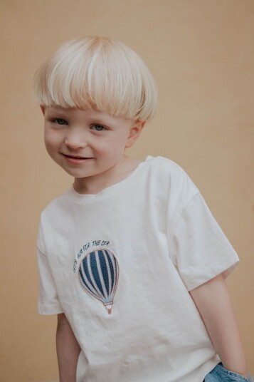 Fliink Sommer Balloon T Shirt Cloud Dancer (104 / 4 år)
