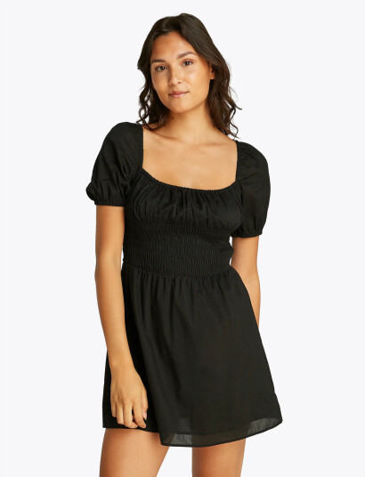 Tommy Jeans Tjw Cotton Voile Mini Dress Ext - Black - M