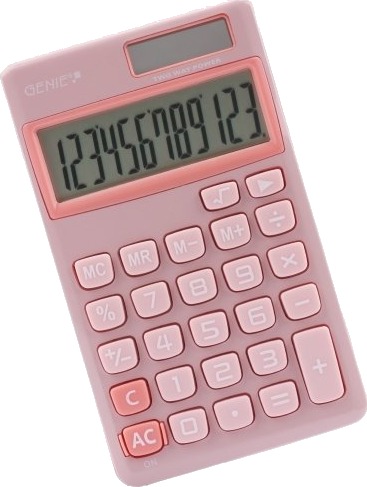 Genie 212 P Lomme 12 Sifre Batteri/Solcelle Rosa