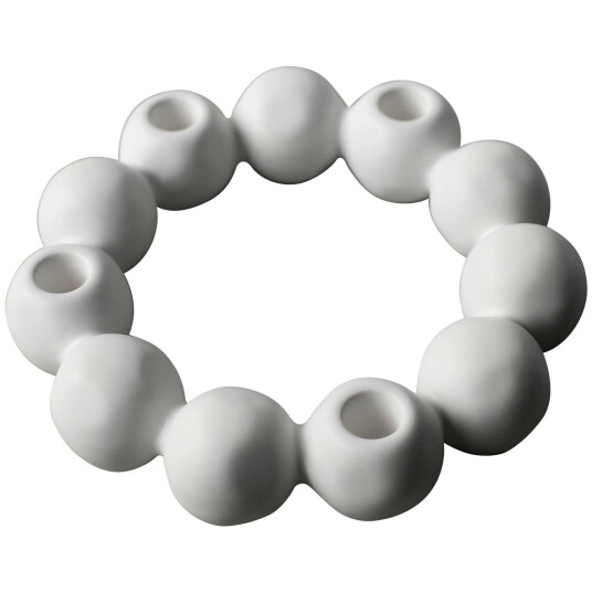 Dbkd BRIGHT CANDLE round beige Lysestake Ø27 cm Hvit