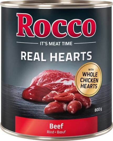 Rocco Real Hearts 12 X 800 G Storfekjøtt Med Hele Kyllinghjerter