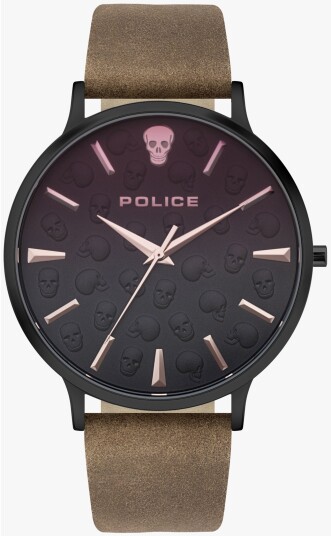 Police Herreklokke PL16023JSB.02 Tasman Grå/Lær Ø42 mm