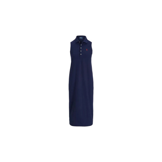 Polo Ralph Lauren Stretch-Cotton Sleeveless Polo Dress - Navy - XS Polo Ralph Lauren Stretch-Cotton Sleeveless Polo Dress - Navy - XS
