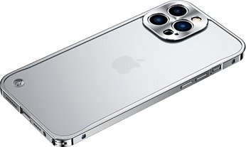 iPhone 13 Pro Max Metall Bumper med Plastbakside - Sølv
