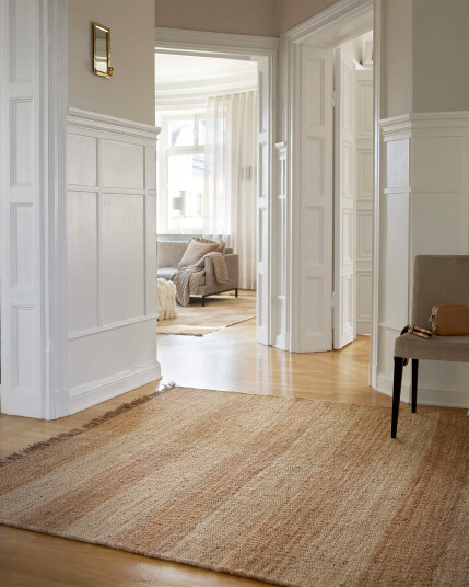 Stripes jute teppe nature