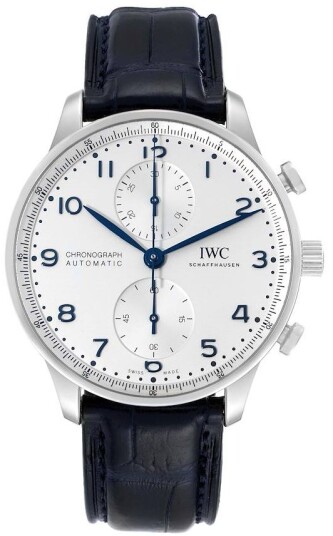 IWC Herreklokke IW371605 Portuguese Sølvfarget/Lær Ø41 mm IWC Herreklokke IW371605 Portuguese Sølvfarget/Lær Ø41 mm