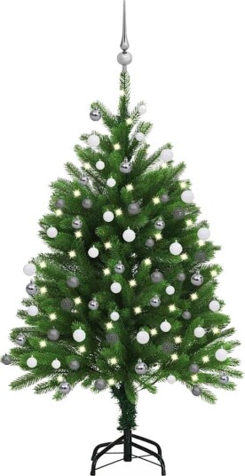 vidaXL Kunstig juletre med LED og kulesett 120 cm grønn