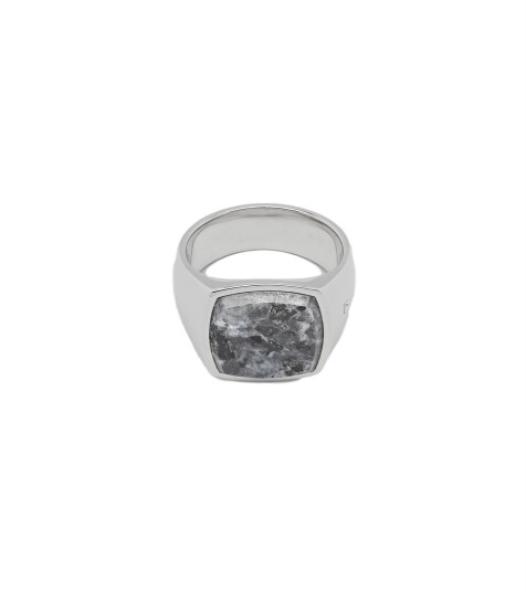 Tom Wood Cushion Larvikite Ring Sølv 56