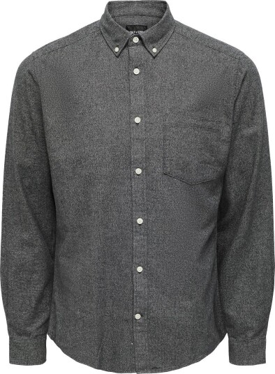 ONLY & SONS Onsniko Ls Melange Shirt   BLACK   S
