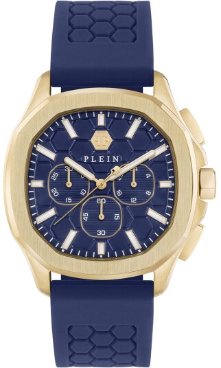 Philipp Plein Herreklokke PWSAA0323 High Conic Blå/Gummi Ø44 mm Philipp Plein Herreklokke PWSAA0323 High Conic Blå/Gummi Ø44 mm
