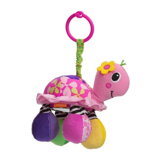 Infantino Rangle m/ speil Rosa Skilpadde Infantino Rangle m/ speil Rosa Skilpadde