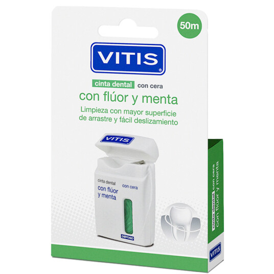 Tanntråd uten PFAS 2 x 50 mtr. VITIS Dental Tape Waxed Fluor + Mint