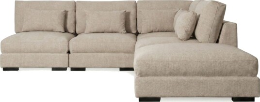 Dubai sjeselongsofa venstre ekstra dyp i Chenille Beige