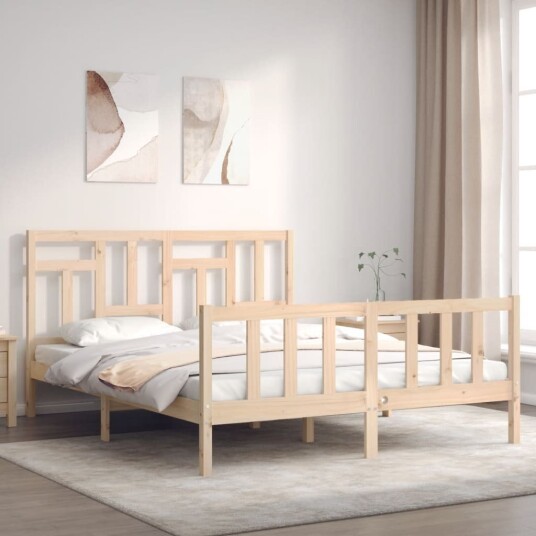 vidaXL Sengeramme med hodegavl 160x200 cm heltre vidaXL Sengeramme med hodegavl 160x200 cm heltre