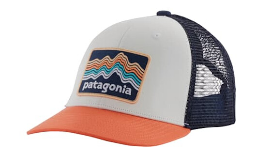 Patagonia Trucker Hat Junior Ridge Rise Stripe Coho Coral OS