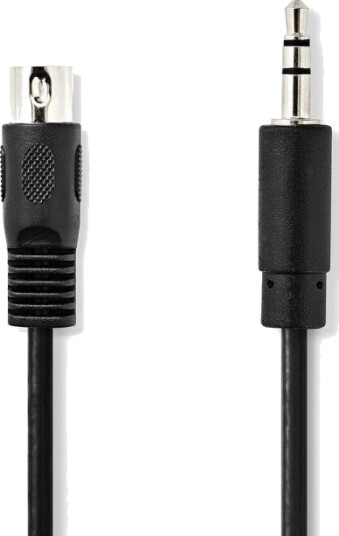 Nedis 1m DIN 5-pins lydkabel 3.5 mm Nikkelbelagt Sort