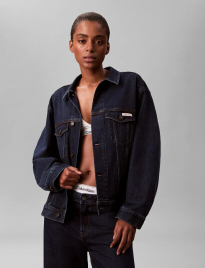 Calvin Klein Jeans Ls Classic Trucker Thompson   Navy   S