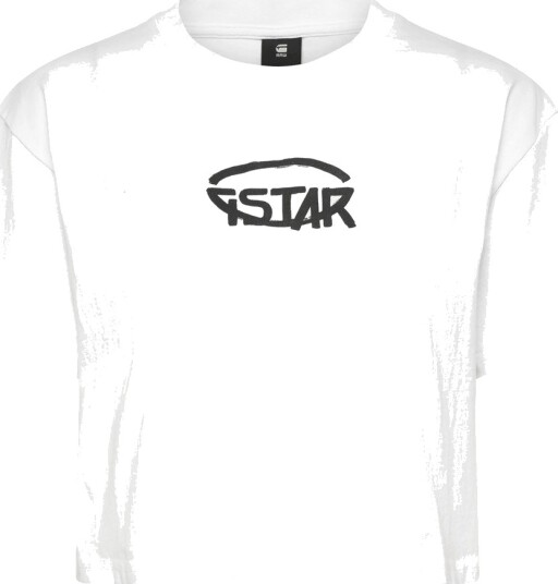 G Star Cropped Logo Relaxed R T   White   XS