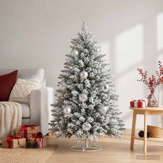 vidaXL Julekulesett XXL 4 stk. Sølv Ø 20 cm Plast