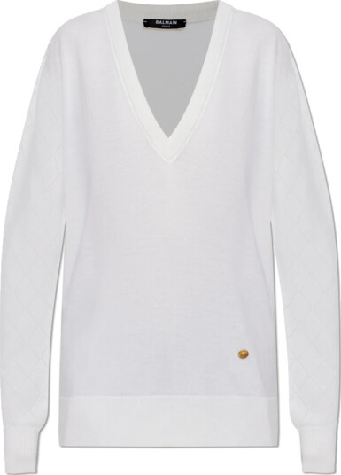 Balmain Dame Strikkevarer Hvit S, Balmain Dame Strikkevarer Hvit S,