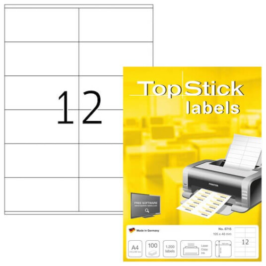 Herma Labels TopStick 105 X 48 mm 100 stk Herma Labels TopStick 105 X 48 mm 100 stk