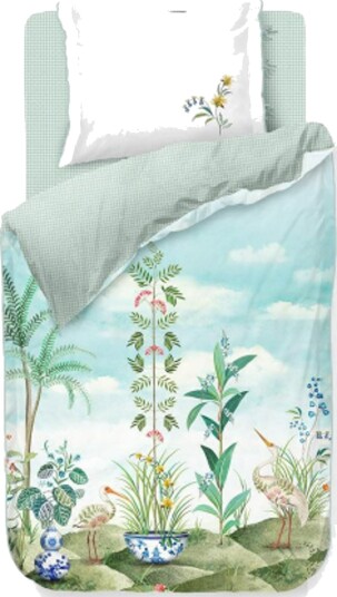 Pip Studio Blomstret sengetøy   Jolie White   Sengetøysett med 2 i 1 design   100% bomull   Pip Studio sengetøy