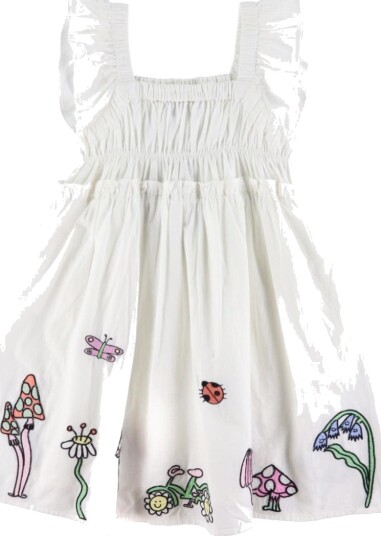 Stella McCartney Kids Kjole   Ivory m. Broderi   Stella McCartney Kids   10 år 140   Kjole   Hvit
