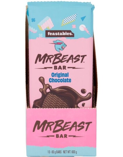 10 st Mr. Beast Bar Original Chocolate 60 g USA Import   Hel Eske