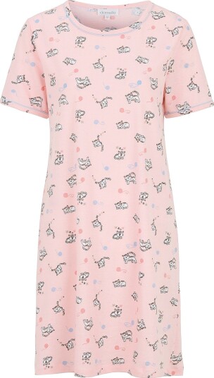 Damella Nattkjole Short Sleeve Rosa