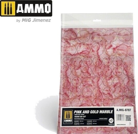 Vallejo Ammo: Pink And Gold Marble Rund Die-Cut 2 Vallejo Ammo: Pink And Gold Marble Rund Die-Cut 2
