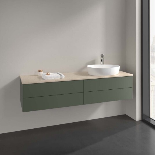 Villeroy & Boch Antao Servantskap med 4 skuffer 160x50x36 cm m/lys Grønn Matt/Crème